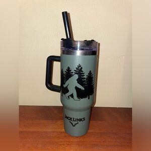 Jack Link's Green Tumbler with Straw